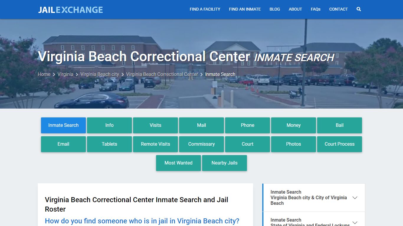 Virginia Beach Correctional Center Inmate Search - Jail Exchange
